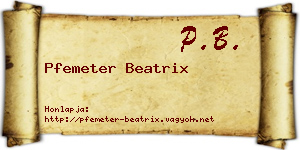 Pfemeter Beatrix névjegykártya