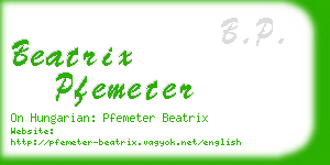 beatrix pfemeter business card